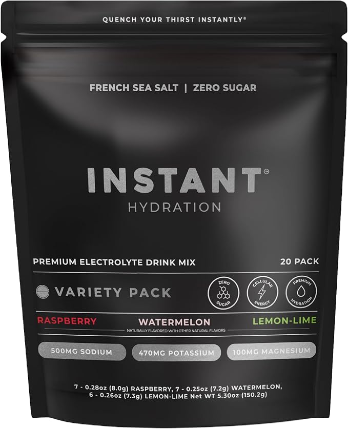 Instant Hydration Sugar Free Electrolytes Powder Packets Variety Pack by InstantHydration