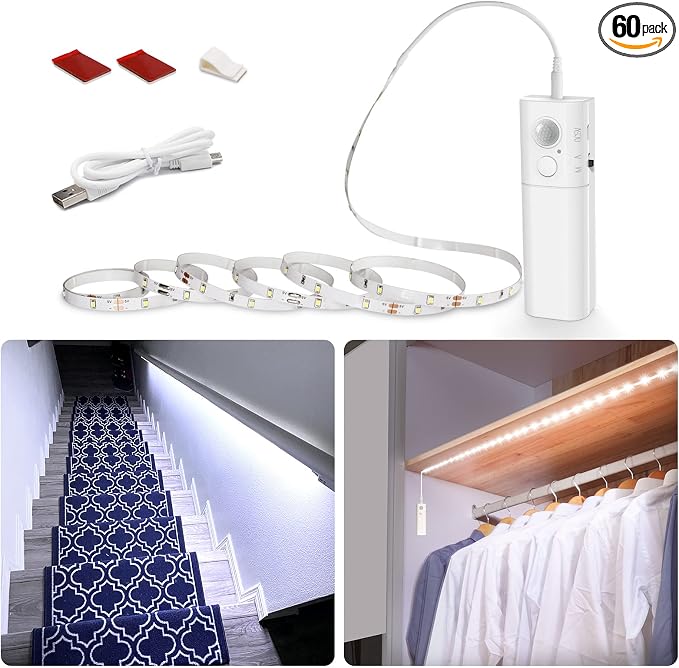 WOBANE LED Closet Light Motion Activated, Battery Powered LED Strip, Stick-on by WOBANE