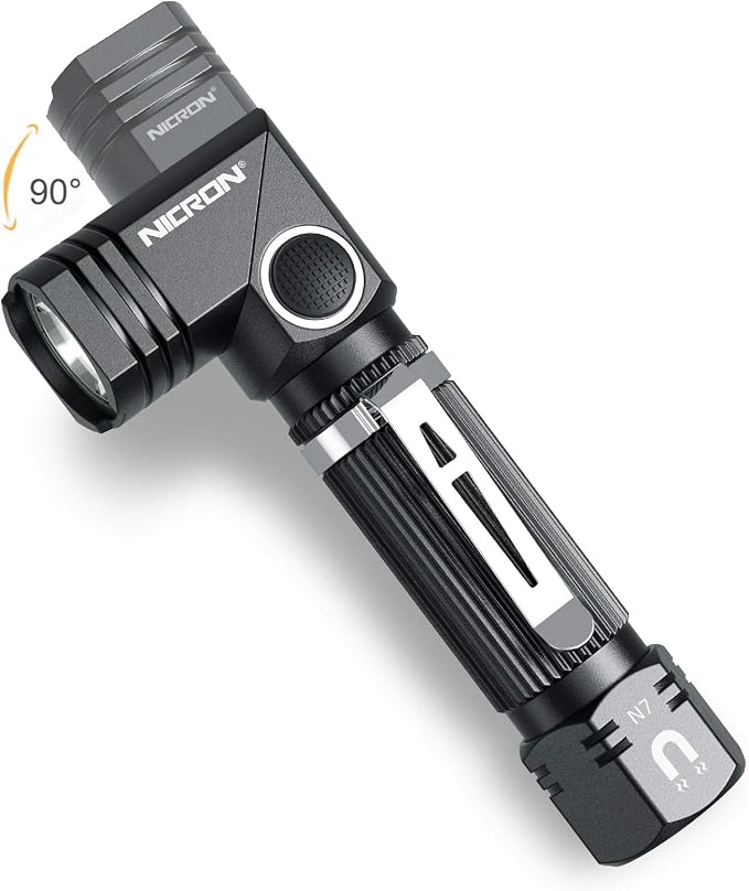 NICRON Flashlight, N7 600 Lumens Tactical Flashlight, 90 Degree Ip65 Waterproof by NICRON