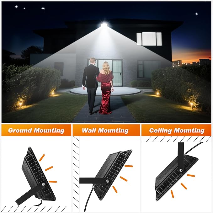 200W LED Flood Light Outdoor, IP66 Waterproof Outside Work Lights, 6500K - Image 6