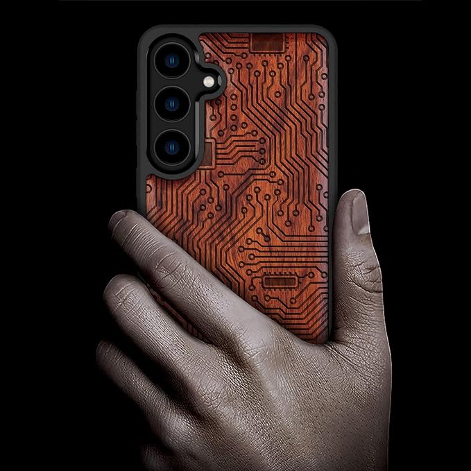 Carveit Wood Case for Galaxy S24 Plus Case Shockproof Protective Cover Unique - Image 2