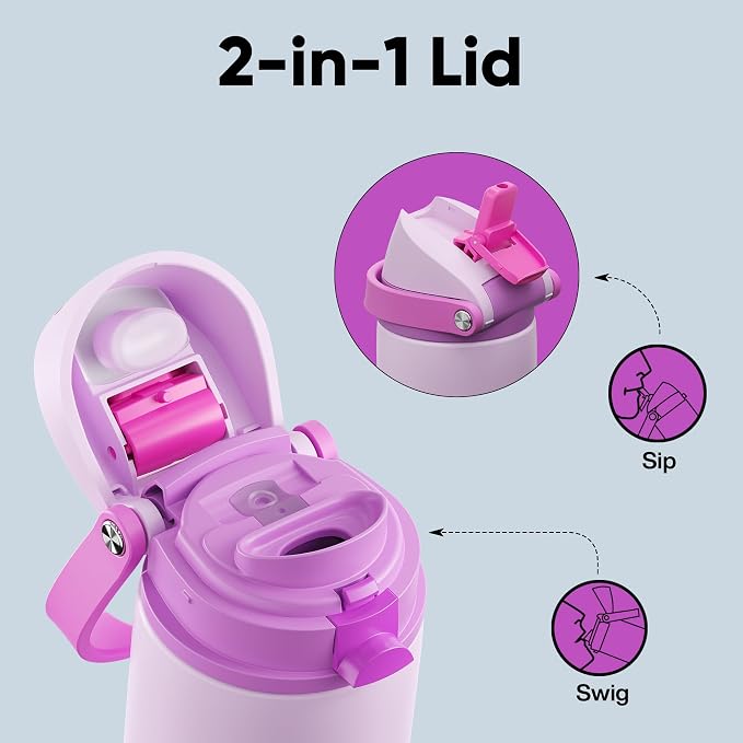 Insulated Water Bottle with Straw - Image 3