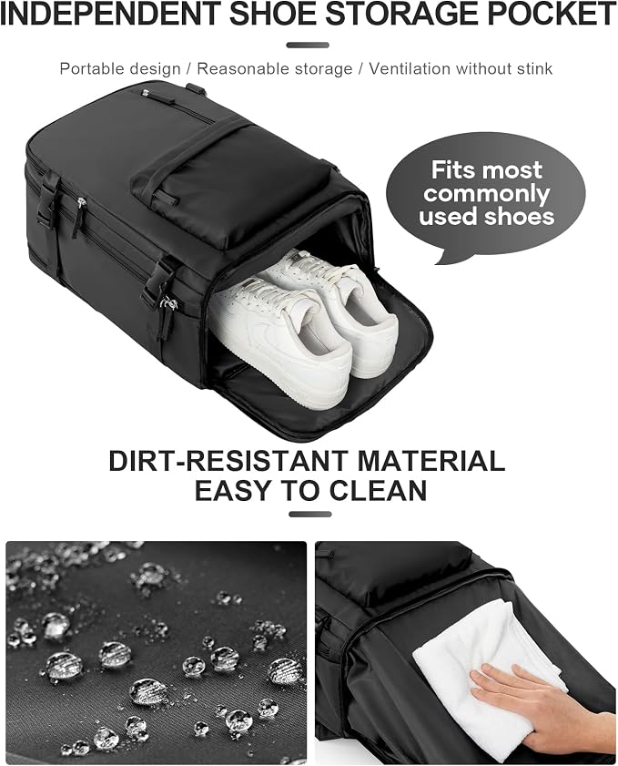 WONHOX Large Travel Backpack Carry on Flight Approved Laptop Work Business - Image 6