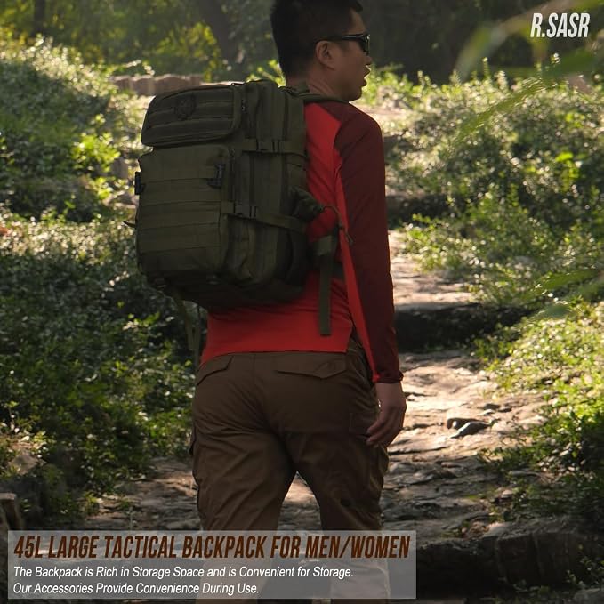 45L Tactical Backpack for Men Women, Military Assault Pack - Image 9