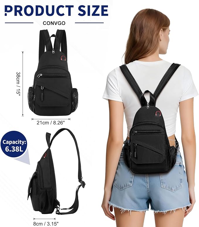 Crossbody Bag Casual Sling Bag for Men, Convertible Backpack, 3-in-1 Anti-Theft - Image 3