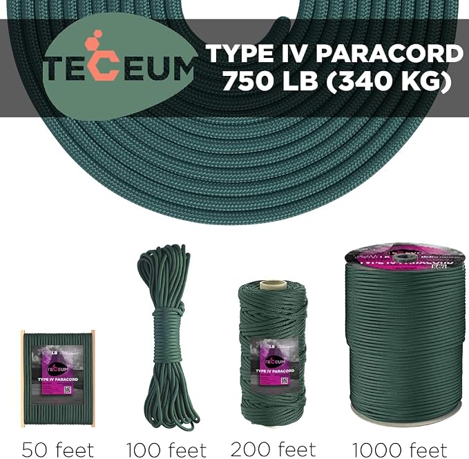 TECEUM 5/32" Paracord Rope 1000 – 1000ft / 200ft / 100ft / 50ft – Tactical - Image 9