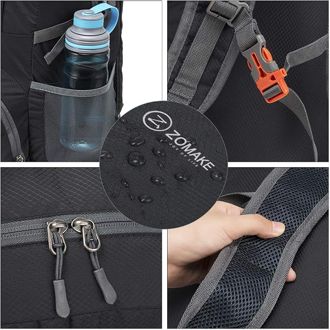 ZOMAKE Lightweight Packable Backpack 35L, Light Foldable Backpacks Water - Image 5