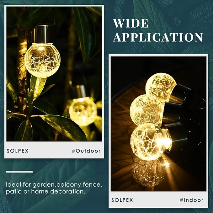 SOLPEX 12 Pack Hanging Solar Lights Outdoor, Solar Outdoor Lights Decorative - Image 6