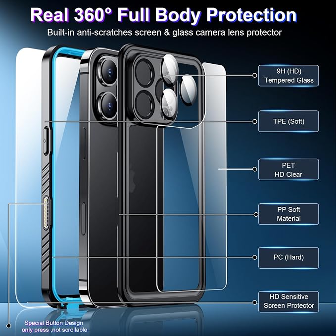 2025 New Designed for iPhone 16 Pro Case Waterproof, Phone Case for iPhone 16 - Image 5