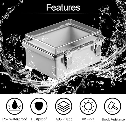 LeMotech Electrical Box, IP67 Waterproof Hinged Clear Cover Stainless Steel - Image 3