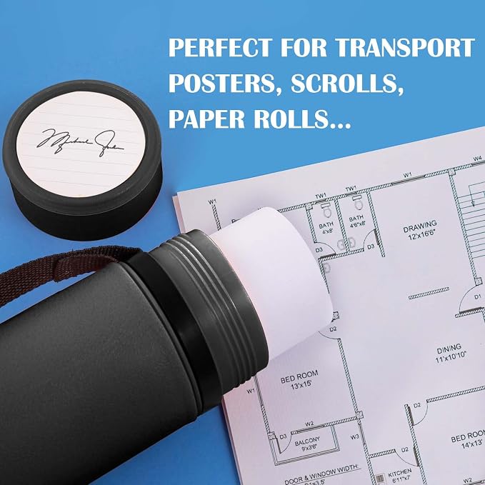 JJRING Black Poster Tube, Poster Carrying Case - Image 5
