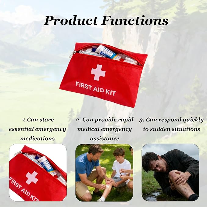 QCWN 20 Pack Empty First Aid Bag Mini Medical Kit Pouch Small Travel Emergency - Image 3