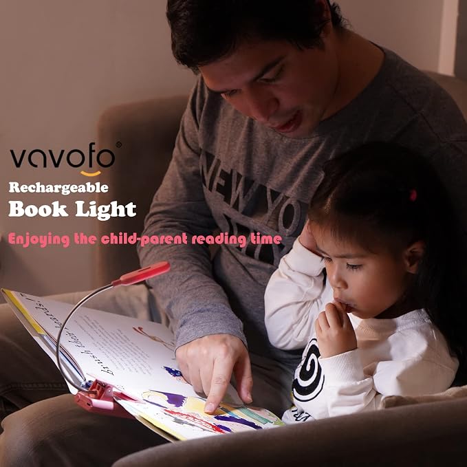 VAVOFO Rechargeable Book Light for Reading in Bed Kids, 7 LED Reading Light - Image 2