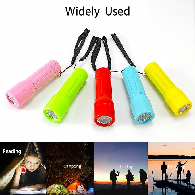 50 Pack 9-LED Mini Flashlight Bulk, Small Multicolor Flashlights - Image 4