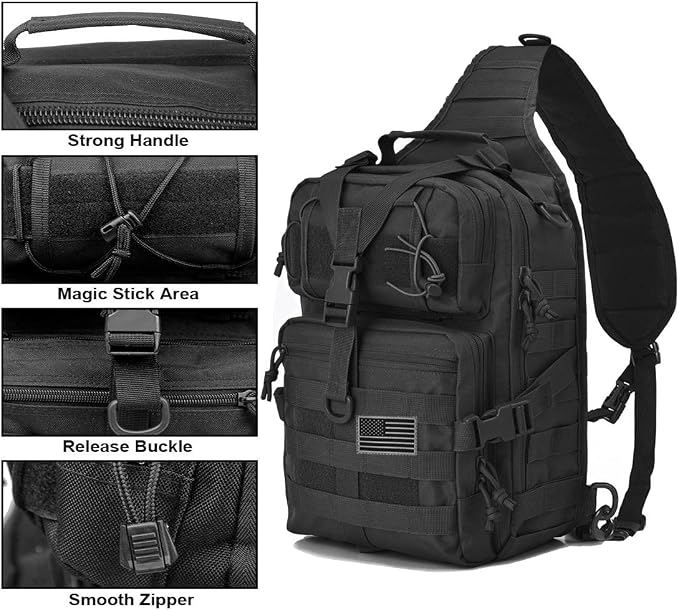 hopopower Tactical Sling Bag, Sport Bag Military Rover Shoulder Backpack EDC - Image 3