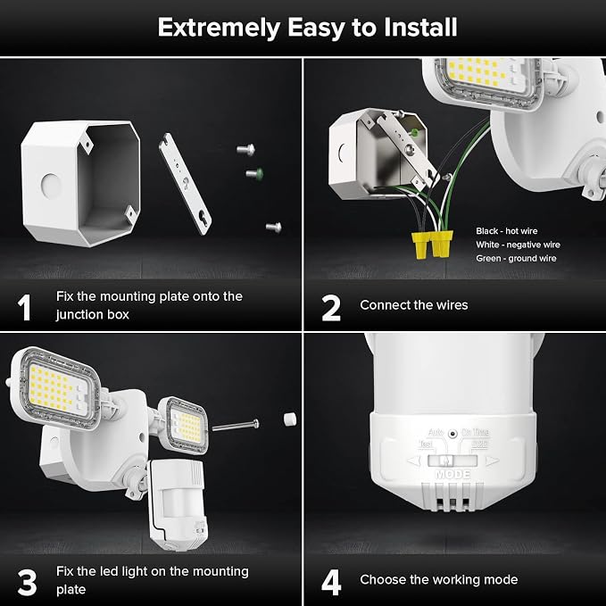 SANSI 90W 10, 000LM LED Outdoor Flood Light, 000 Hrs Lifespan Security Light - Image 7