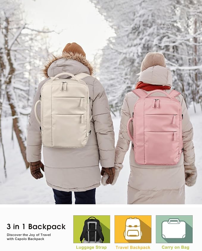 Capolo Travel Backpack for Women Men Waterproof Laptop Backpack Airlines - Image 8