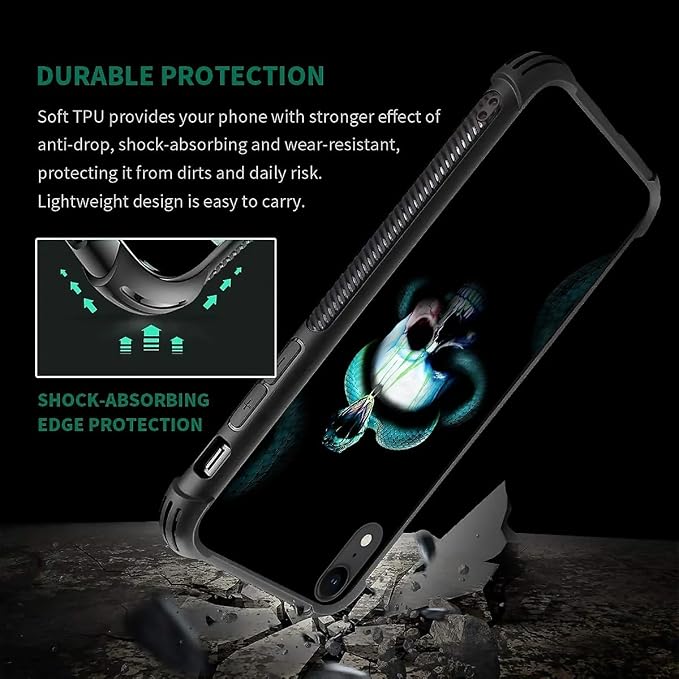 for iPhone XR Case, Skeleton Winding Snake Pattern Graphic Design Girl Boy Soft - Image 7