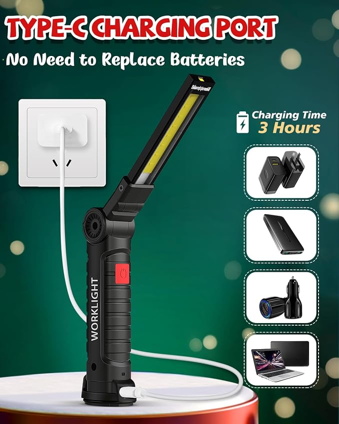 Coquimbo Tool Gifts for Men Him, Rechargeable LED Work Lights Grill Light - Image 8