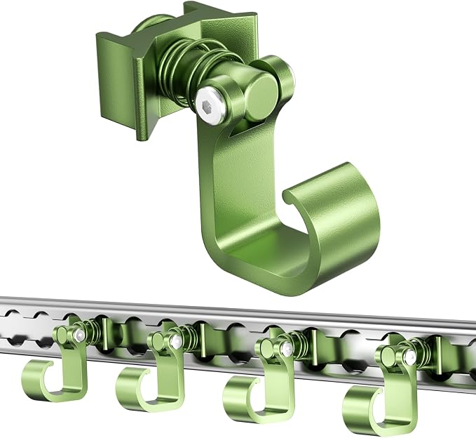 4 Pack L Track Hooks with Single Stud Fitting, Spring-Loaded Adjustable Gear by vandrabase