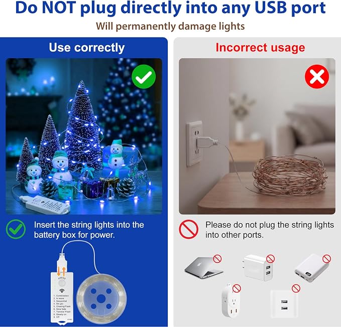 HXWEIYE Rechargeable Fairy Lights - Image 2