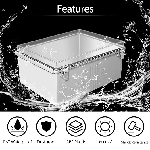 LeMotech Electrical Box, IP67 Waterproof Hinged Clear Cover Stainless Steel - Image 3