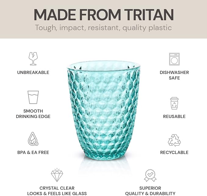 BELLAFORTE Shatterproof Tritan Plastic Short Tumbler, 12 oz - Image 3