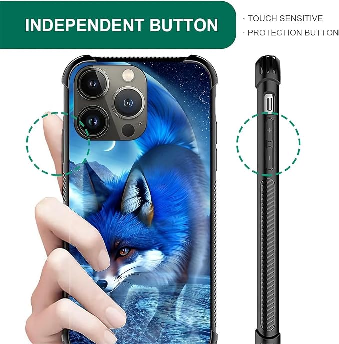 for iPhone 13 Pro Max Case, Snowy Mountain Fox Lake Pattern Graphic Design Girl - Image 4