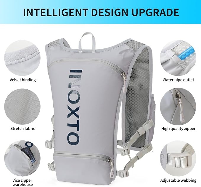 INOXTO Running Hydration Vest Backpack, Lightweight Insulated Pack - Image 3