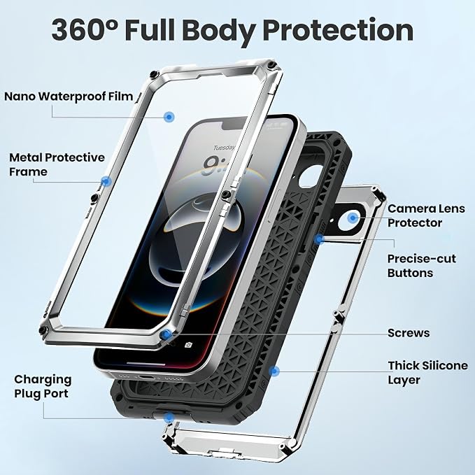 Mitywah Waterproof Case for iPhone 16e and for iPhone 17e, Shockproof Heavy - Image 4