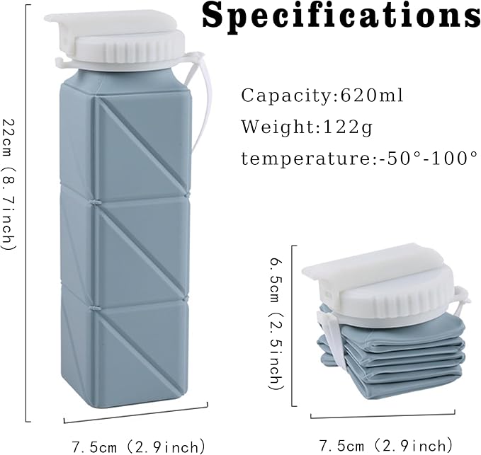 EOBTAIN Blue Collapsible Water Bottle - Image 2
