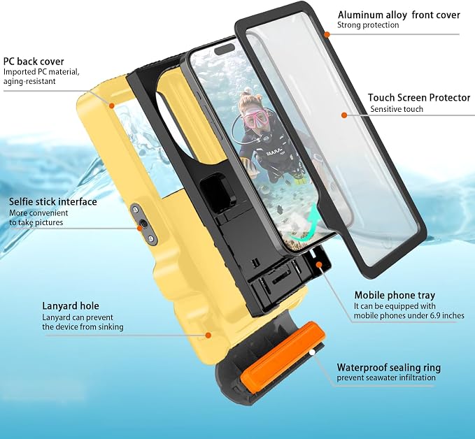 Waterproof Phone Case for Snorkeling & Diving, IP68 Waterproof Hard Case for - Image 5