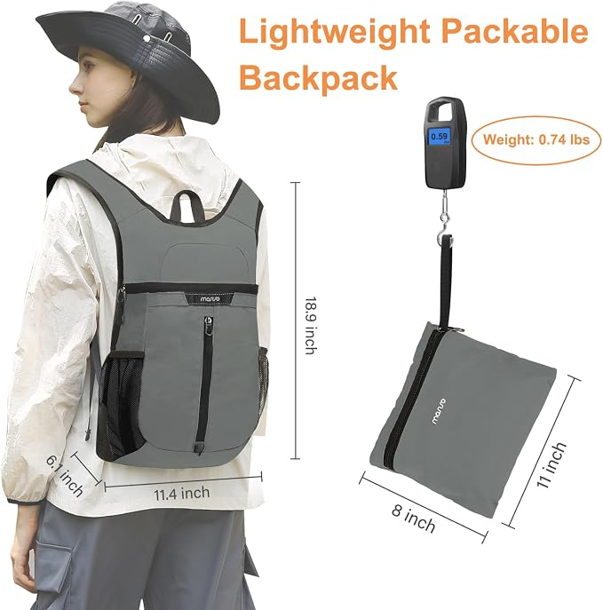 MOSISO Lightweight Hiking Daypack Small Packable Travel Hiking Backpack - Image 2