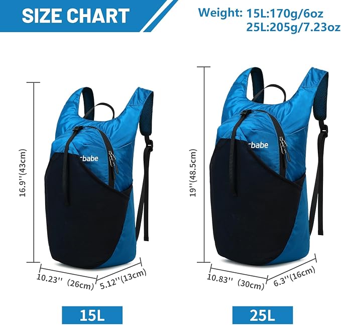Ultra Lightweight Foldable Backpack, Water Resistant Small Packable Hiking - Image 3