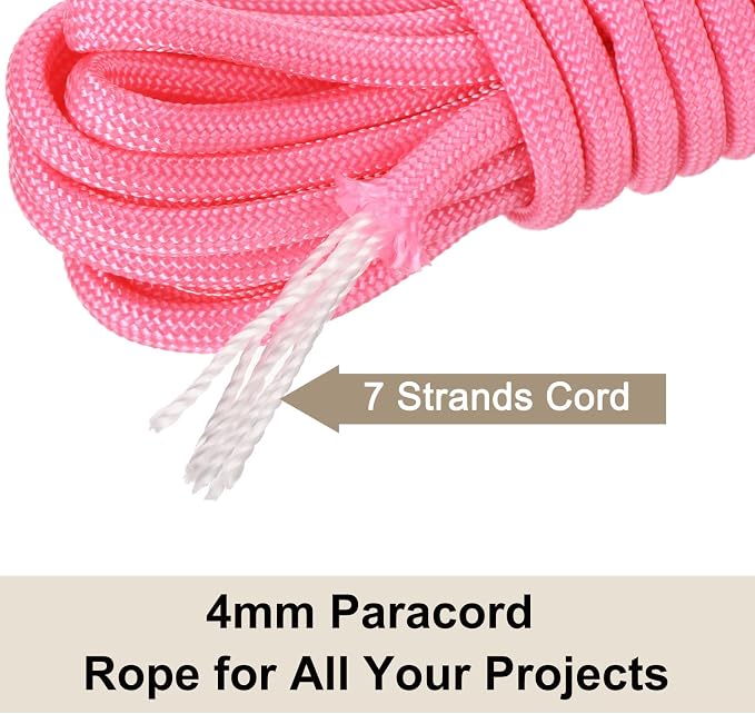 550 Paracord Rope 10ft, 4mm Thin Paracord Nylon Cord 7-Strand Core - Image 5