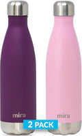 MIRA 2 Pack 17 oz Insulated Water Bottle by MIRA