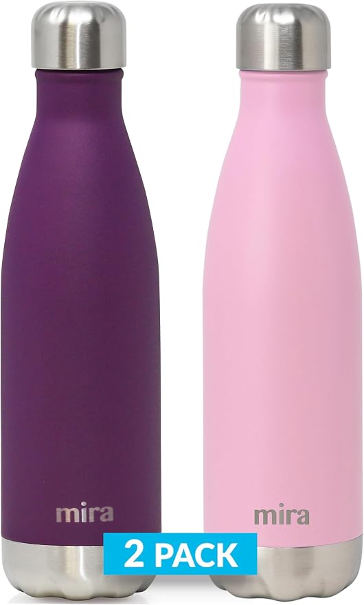 MIRA 2 Pack 17 oz Insulated Water Bottle by MIRA
