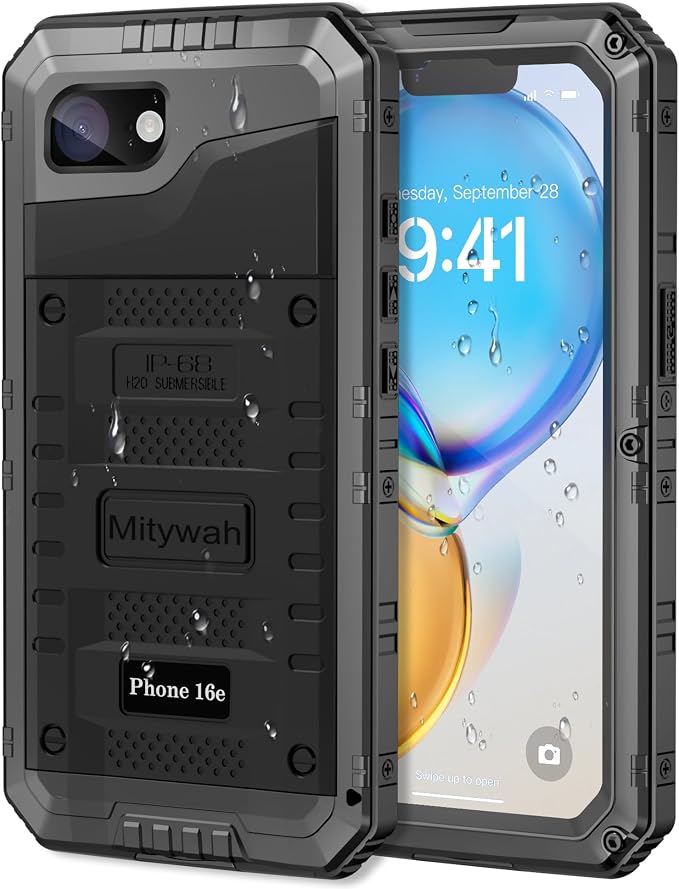 Mitywah Waterproof Case for iPhone 16e and for iPhone 17e, Shockproof Heavy by Mitywah