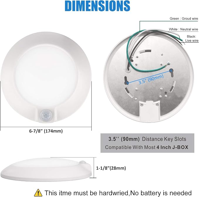 Closet Lights Motion Sensored Indoor Ceiling Mount LED-10W 3000K Closet Stair - Image 6