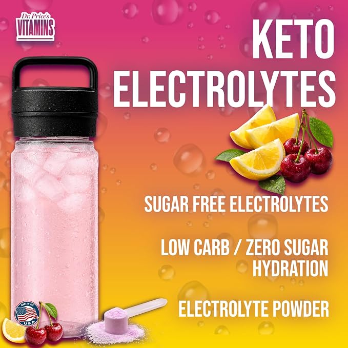Dr. Price’s Electrolytes Powder Bulk – Cherry Lemonade, 90 Servings | Sugar - Image 6