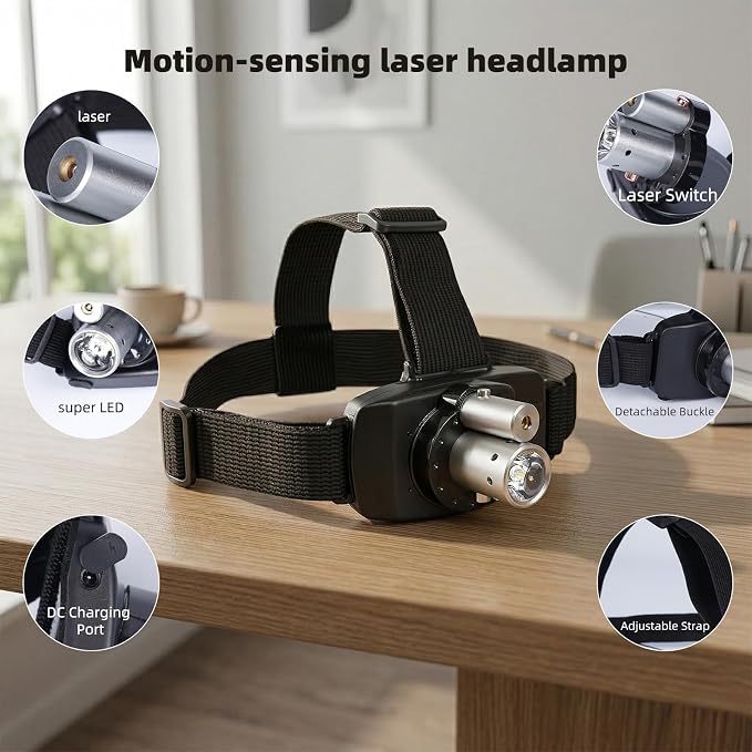 Mustools 2026 New Rechargeable LED Laser Headlamp Physical Therapy Headlamp - Image 3