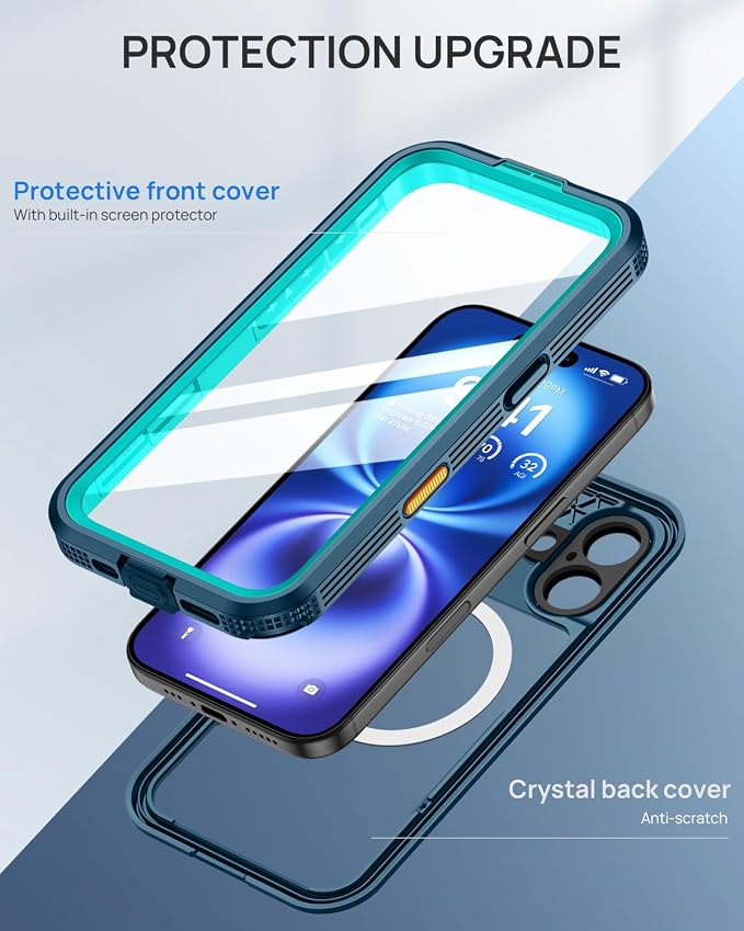 Lanhiem Magnetic for iPhone 16 Case, IP68 Waterproof Dustproof Case, Full Body - Image 6