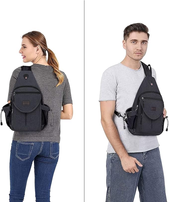 MOSISO Sling Backpack, Canvas Crossbody Hiking Daypack Bag - Image 6