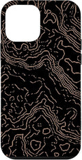 Topography Black & Brown Abstract Pattern Topographic Map Case by Unknown