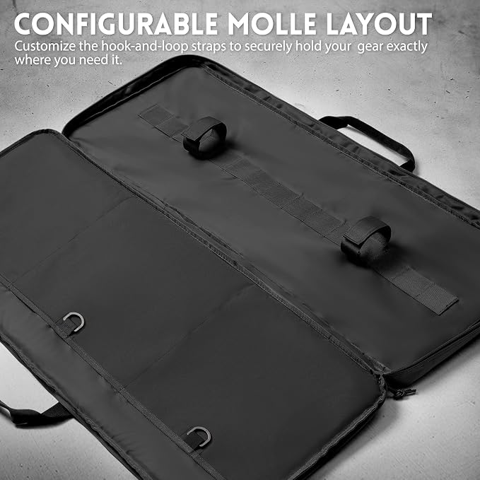 Single Rifle Case Bag, Tactical Padded Soft Gun Case w/MOLLE System, Wide - Image 2