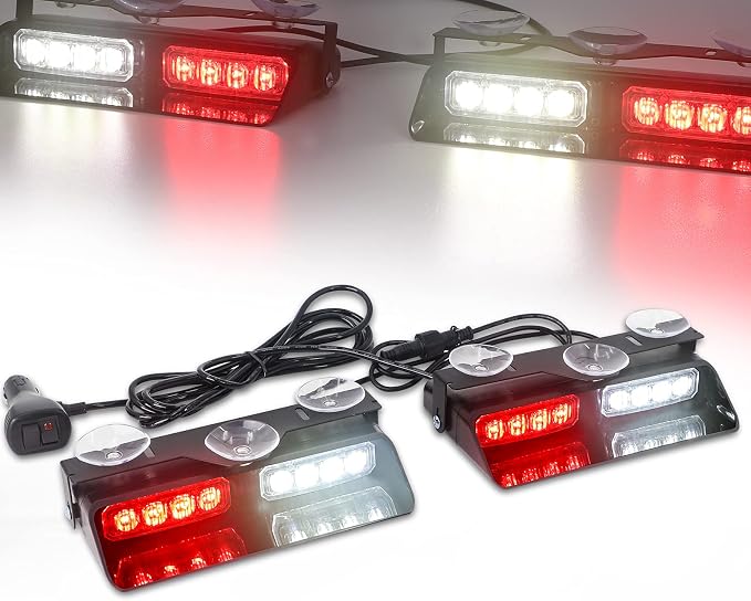 XRIDONSEN 2 in 1 Emergency Dash Lights Red White Volunteer Firefighter Lights - Image 7