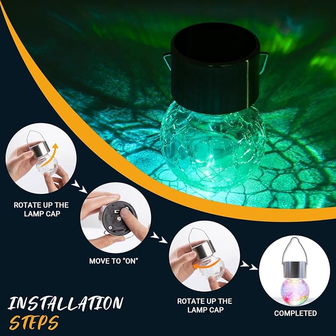 GIGALUMI Solar Lights Outdoor Waterproof, 16 Pack Solar Hanging Lights Garden - Image 3