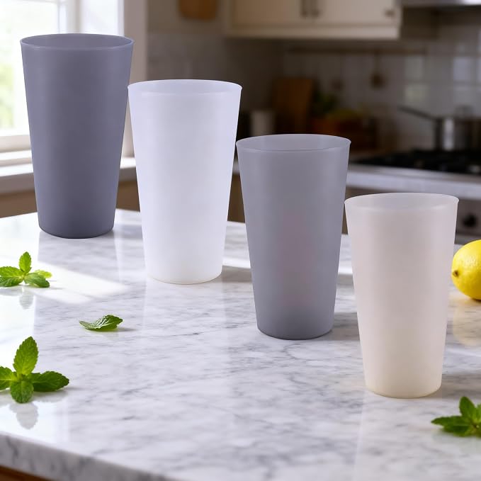AOYITE Unbreakable Plastic Cups Reusable, 32 oz Plastic Tumblers set of 12 - Image 4