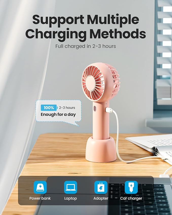 Gaiatop Mini Portable Fan, Small and Powerful, Cute Design 3 Speed Personal - Image 6