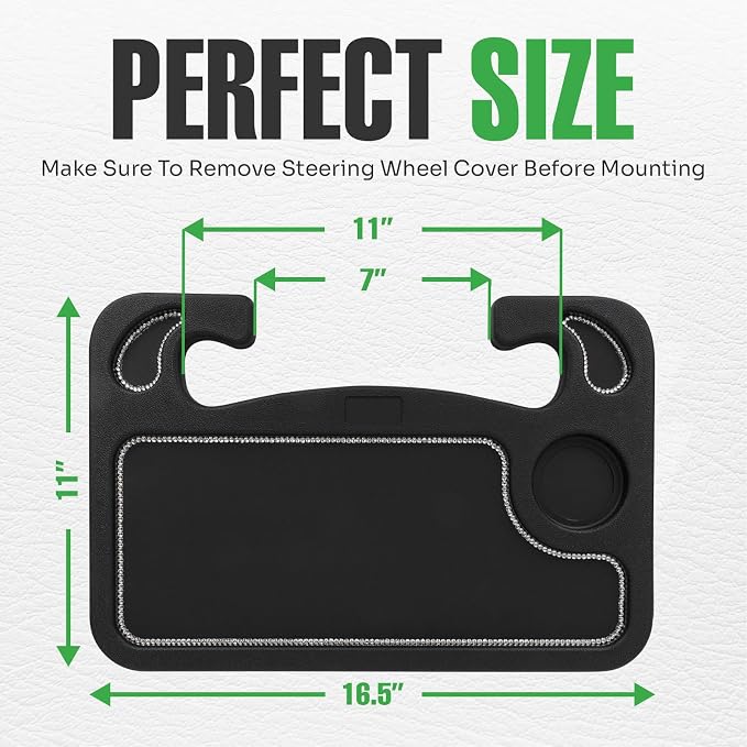 lebogner Bling Steering Wheel Tray, Car Food Trays - Image 7